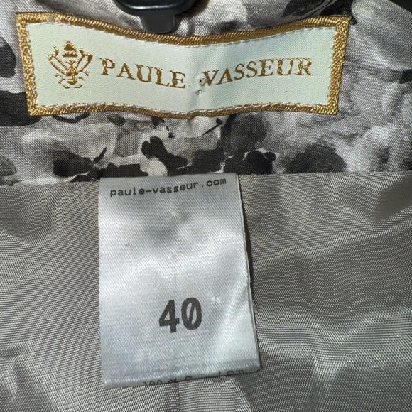 PAULE VASSUER Monochrome Floral Ruffle Blazer size 40(8) - Picture 7 of 7
